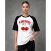 Cotton American Short Sleeve Shoulder T-Shirt Women's Bottom Shirt Loose Top