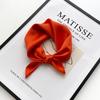 Lightweight Silk Scarf Women 53x53cm Pure Color Square Neck Elegant Minimalist Accessory