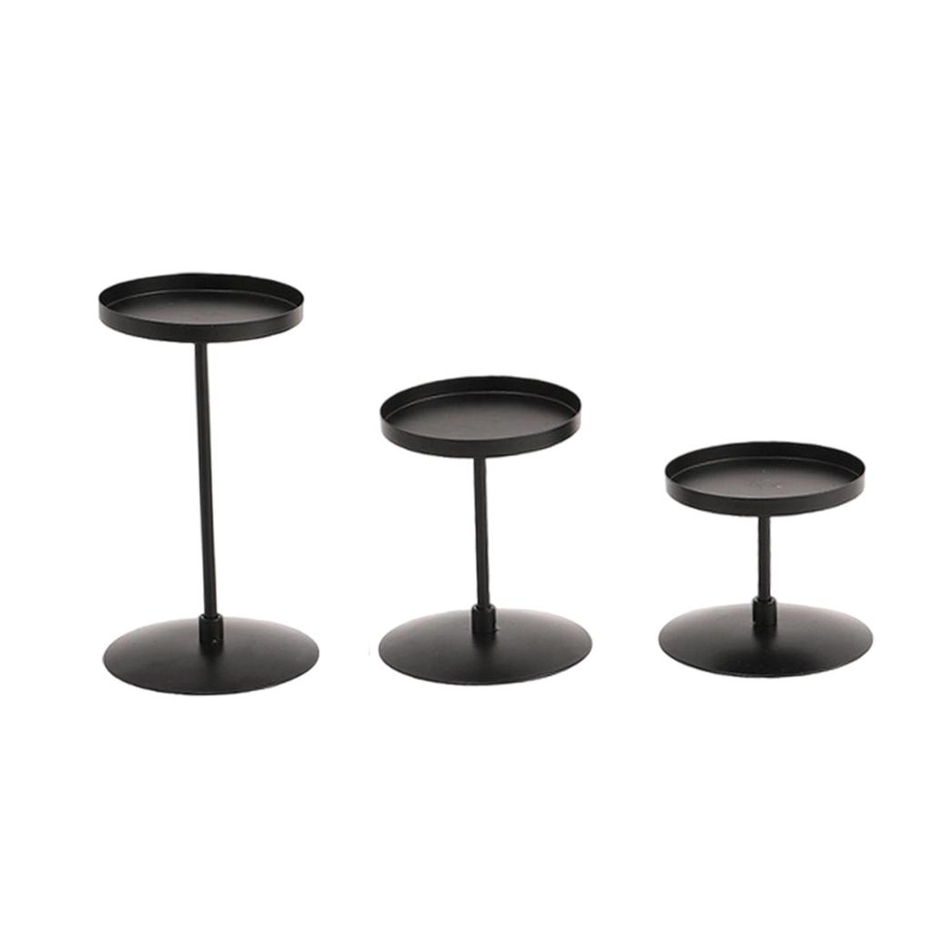 3Pcs Pillar Candle Holders, Stable Classic Candlestick Holder, Candle Stand Table Centerpiece for Fireplace Living Room Mantle