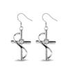Luxury Rhinestone Cross Earrings Fashionable Elegant Creative Drop Earrings For Women Stylish Jewelry Gift