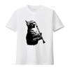 Cat Playing ClarineT T Shirt and Music Lover Clarinettist Birthday Musician Woodwind Instrument Idea vintage Washed homme