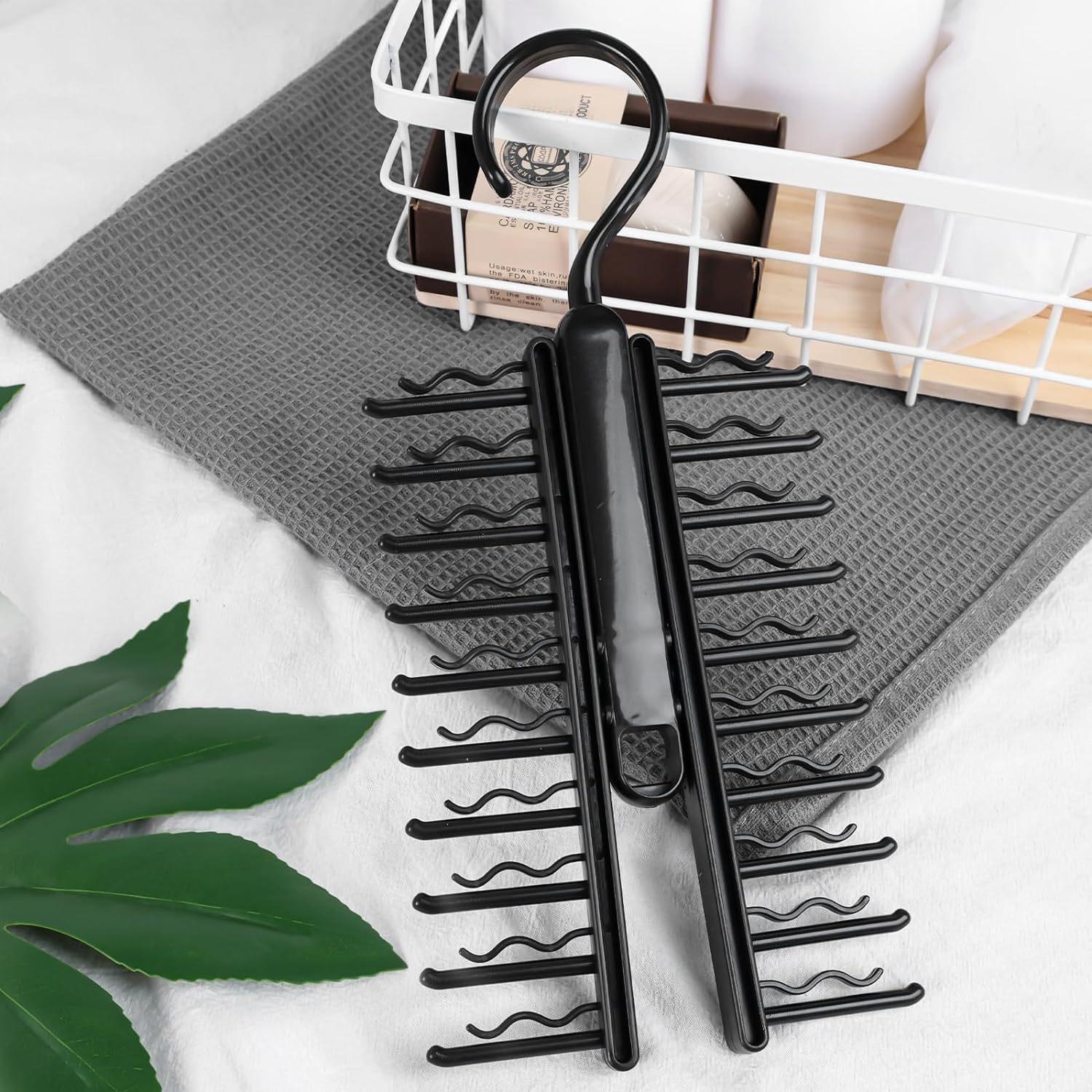 

Men s Rotating Tie Rack - 360°Space-Saving Organizer with 20 Hooks,Heavy-Duty ABS Plastic Tie&Accessory Storage Stand for Closet