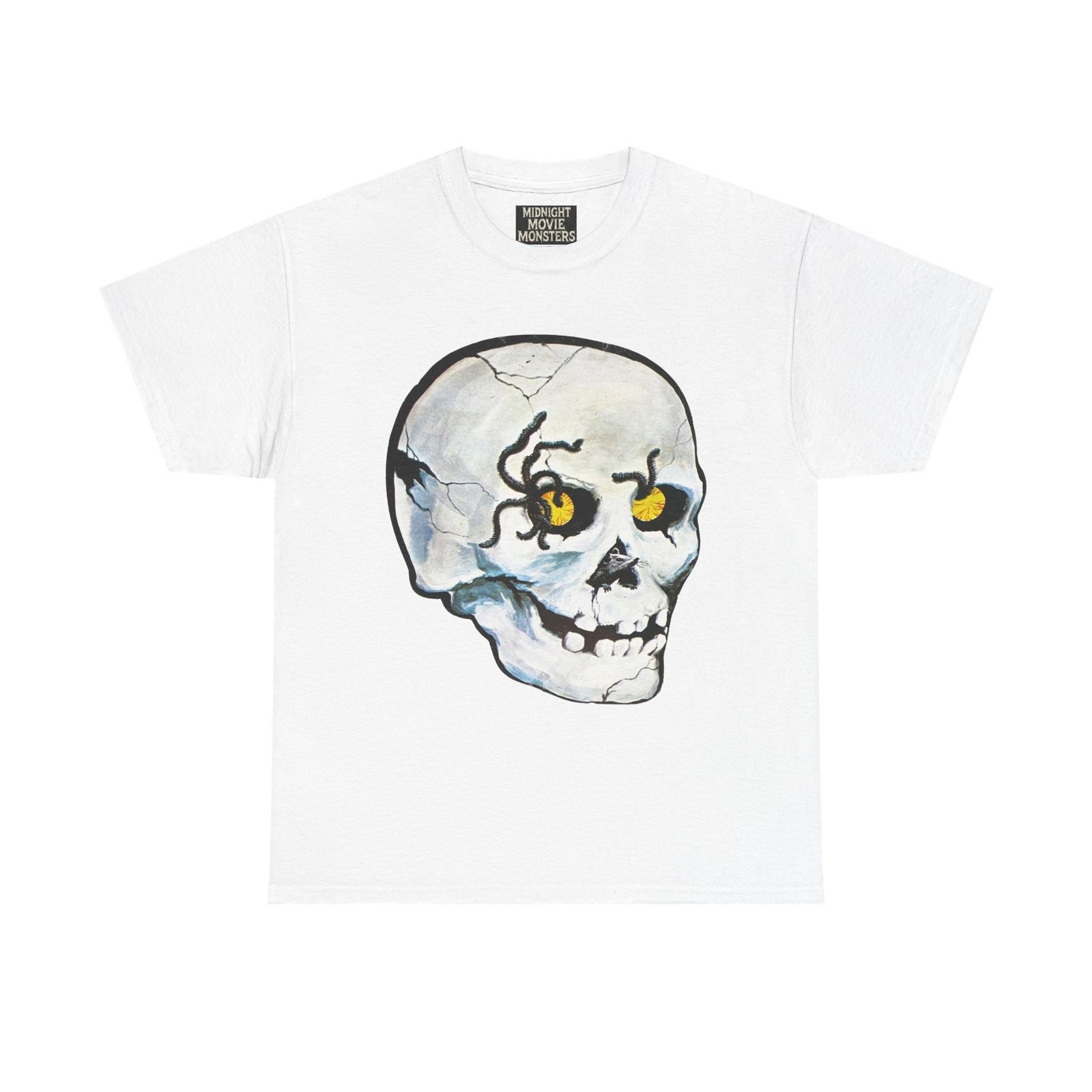 Vintage Halloween Skull w/ Mouse Die-Cut T-Shirt Unisex Heavy Cotton Tee Goth S