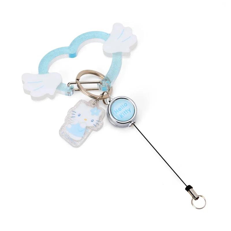 Sanrio Hello Kitty Acrylic Carabiner with Reel Silver (Sparkling Angel) NEW