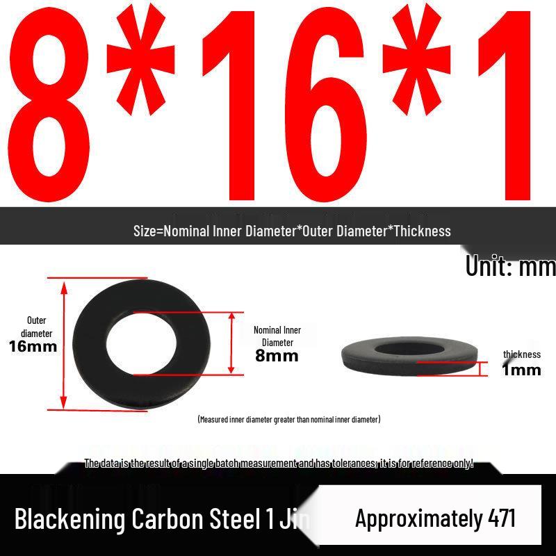 Blackened Thickened Oversized Metal Washer