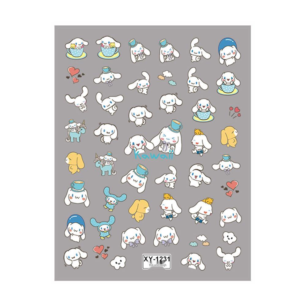Redanco 3D Cartoon Cinnamoroll Nail Stickers - Self-Adhesive, Thin Durable