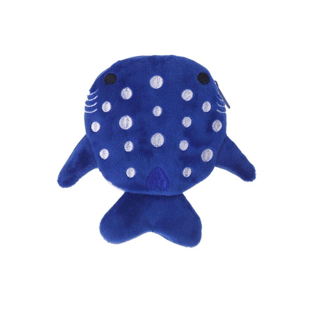 

Cartoon Shark Whale Shark Coin Purse Bag Pendant Plush Coin Bag Earphone Bag Accessories темно-синий