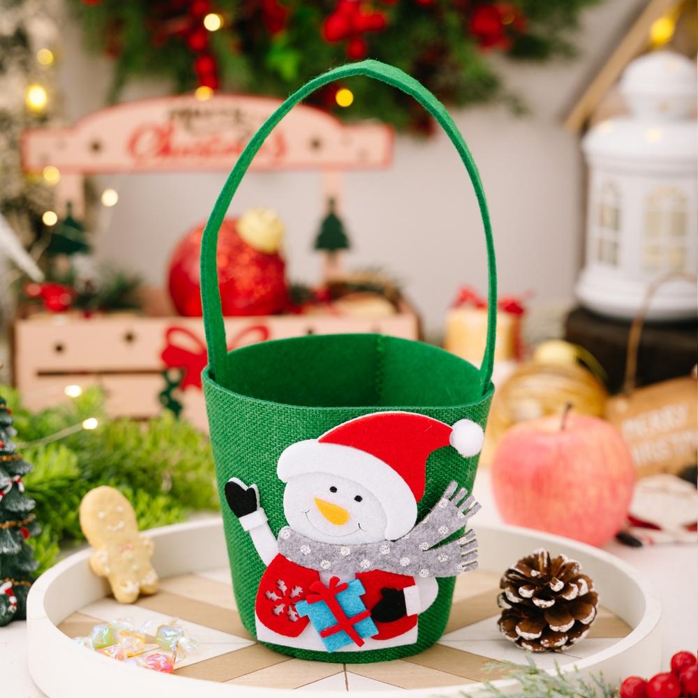 Christmas Gift Bag Reusable Santa Claus Bag 'S Candy Bag Festive Elk Cloth Handbag For Christmas Holiday Party Gift