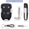 Key Fob Shell Case Replacement Fits for Chevy Silverado     and GMC Sierra 1500 2500HD 3500HD 5 Button Keyless Entry Remote Control Smart Car Key Fob