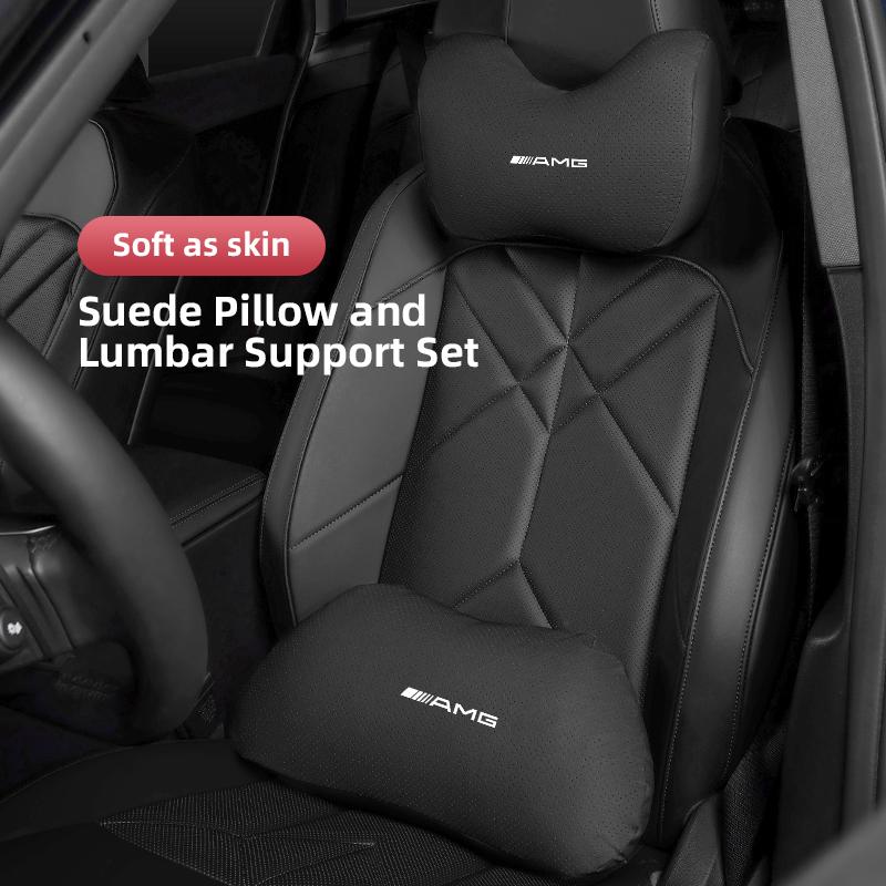 Car Memory Cotton Neck Pillow Sticker Lumbar Support Backrest Pad For Mercedes Benz A B C E G CLA W203 W204 W205 W206 C260 E300L