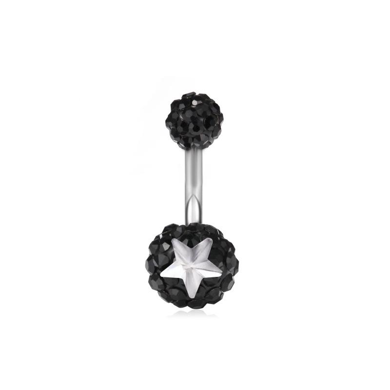 Hot Sale Polymer Clay Belly Button Ring with Diamond Ball