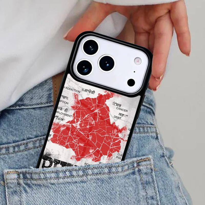 Punjab Map Outline Phone Case for iPhone 17ProMax 12 13 14 15 16e 17 Pro Max Plus Air Cover