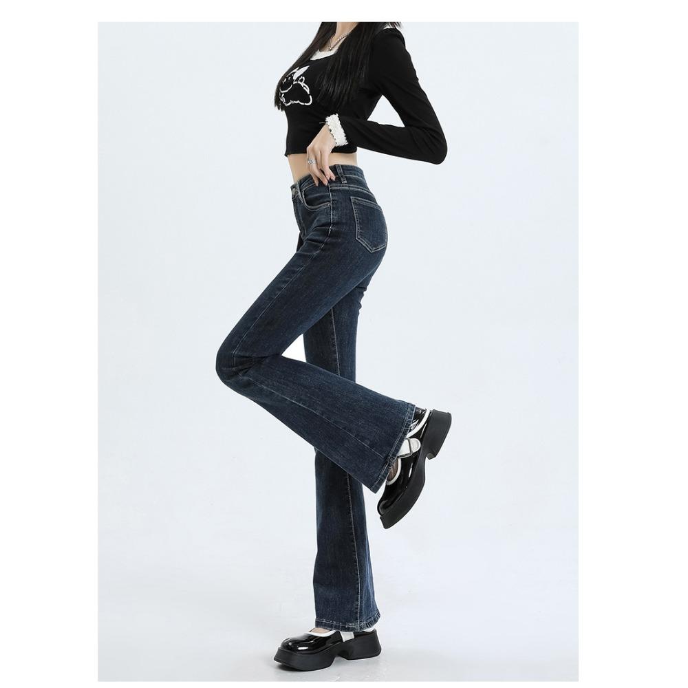 Spring High Waist Slim Stretch Retro Flared Pants