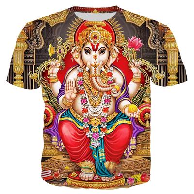 Summer Indian Religion God of Wisdom Graphic T Shirts Men Casual Nation Style Tees 3D Printed Fashion Trend O-neck Short Sleeve