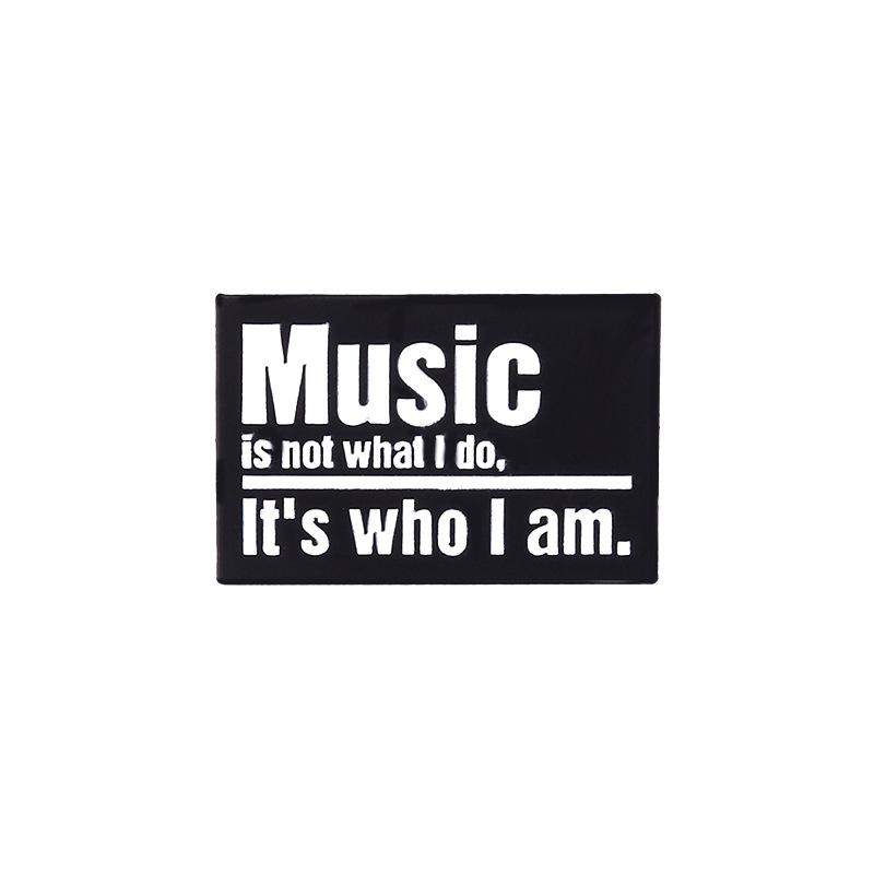 Slogon Music Is My Drug Enamel Pin Funny Brooch Cartoons Badge For Bags Jeans Hoodies Denim Lapel Pin Jewelry Kids Best Gift