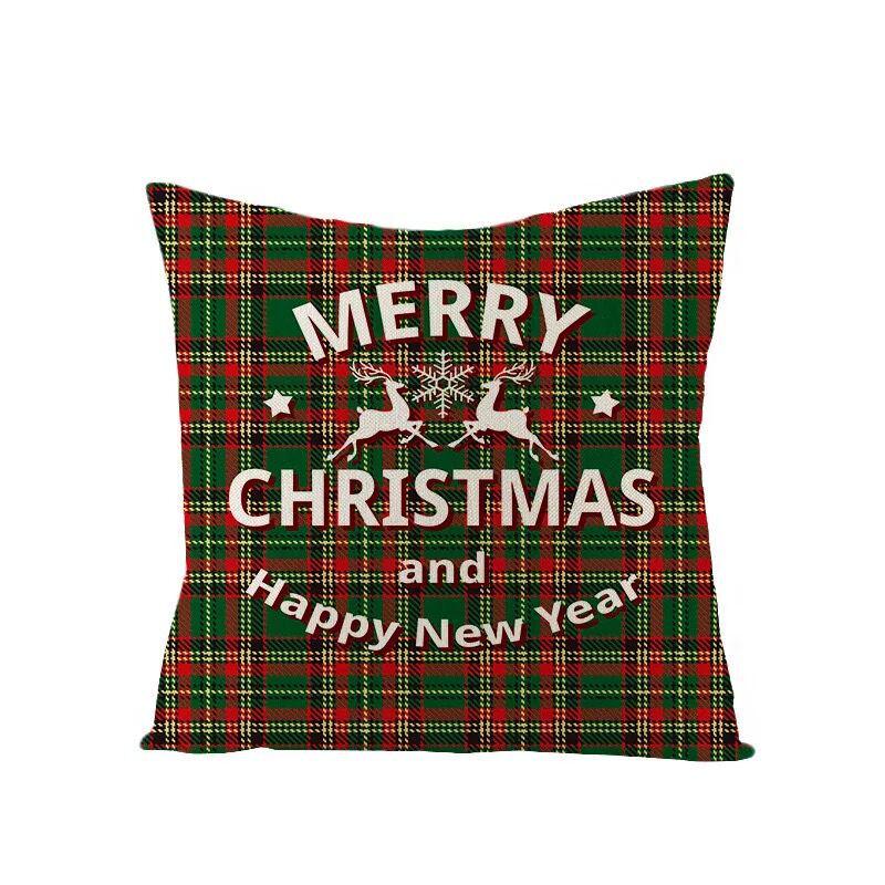 Linen Christmas Pillowcase Home Christmas Sofa Pillowcase Christmas