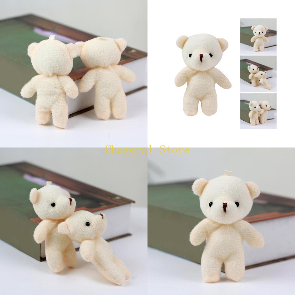 E7Ce 5Pcs Christmas Tiny Bear Plush Toy Backpack Pendant Mini Bear Keyring Handbag Decoration Accessories Kids Birthday Gift
