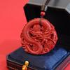 Cinnabar Vermilion Dragon Pendant: Auspicious Openwork Design for Peace and Prosperity