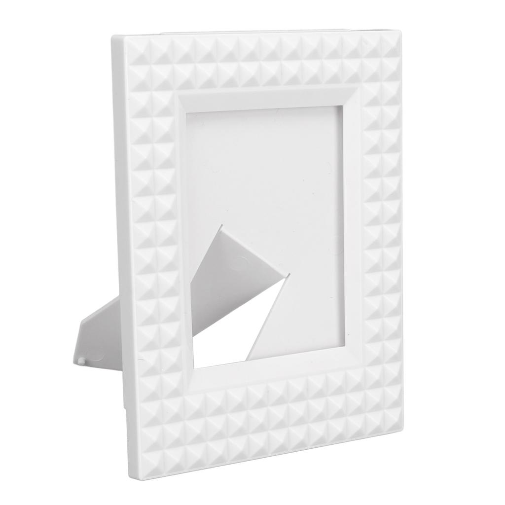 3 Zoll Fotorahmen Dekorativer Stehender Bilderrahmen Mini Karten Foto Halter für Instax Mini 12 11 9 8 7 Fotos Weiß