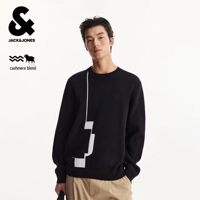 Мужской вязаный джемпер Jack & Jones с круглым вырезом и жаккардовым узором S