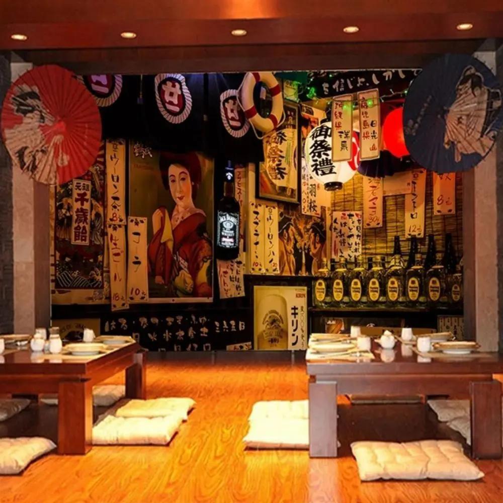 Hot Pot Sushi Japanese Hanging Flag Sashimi Ramen Cuisine Japan Bistro Decorative Banner Cultural Small Colored Flag Restaurant