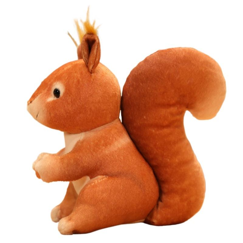 

1pc 25cm Squirrel Plush Toy Stuffed Simulation Striped Squirrel Forest Animals Cute Cartoon Animals Toys for Xmas Gift коричневий