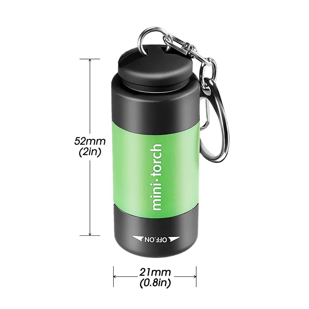LED Mini Keychain Lights USB Rechargeable Waterproof Torch Light Portable Multifunctional Strong Flashlight For Outdoor Camping
