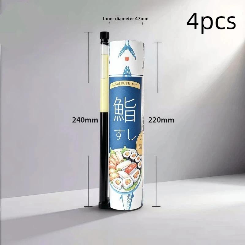 Scatola Push per Sushi Rotonda Eco Tubo di Carta per Alimenti con Cannuccia per Salsa Contenitore Leggero Push-Up per Bento da Viaggio e Feste