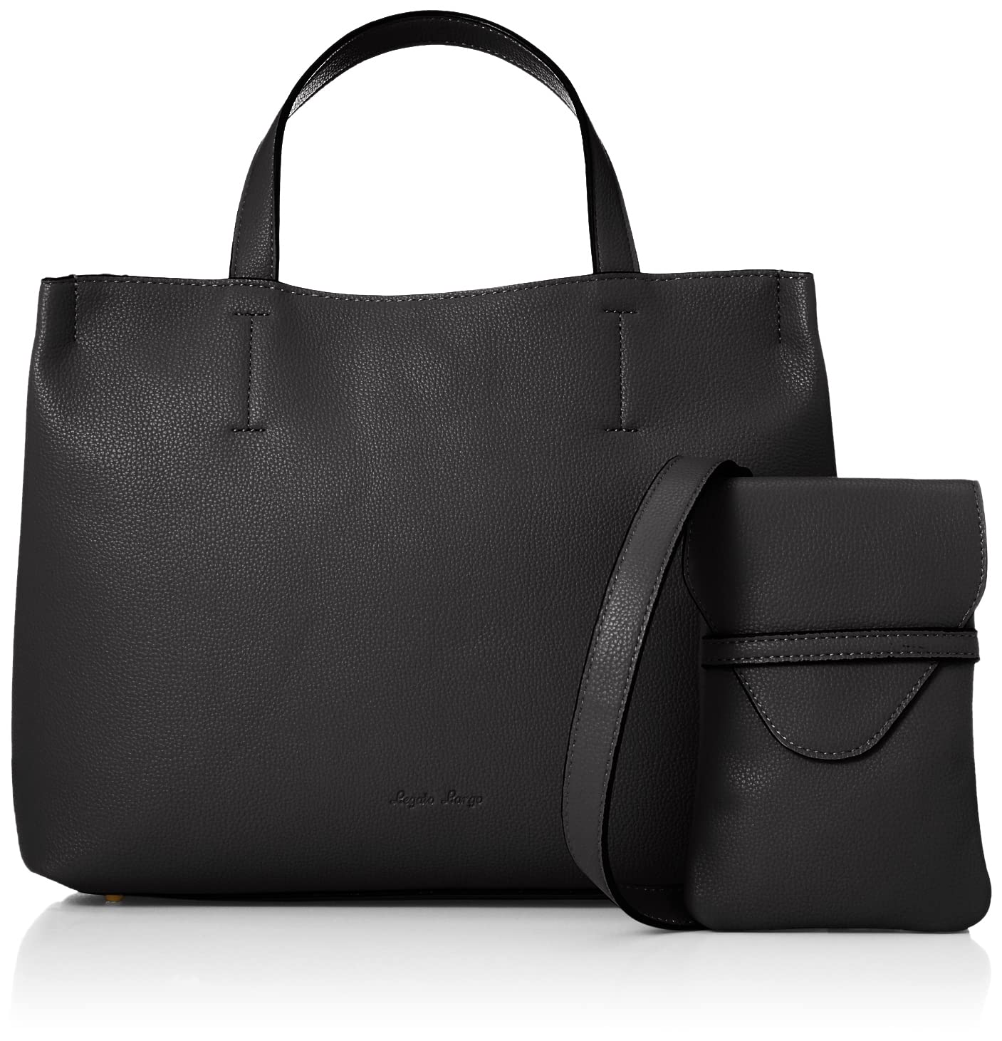 Shoulder Bag with Smartphone A5 Lineare Free Size [Legato Largo] 2-Way Strap, Size, LH-L0072, Women s, Black,