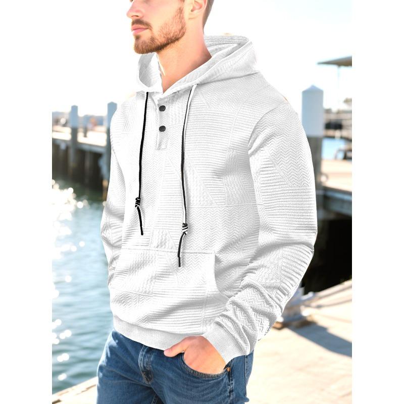 Spring and Autumn Trend Men's Clothing Solid Color Hooded Sweater Fat Men's Fattened Large Size Loose Sports Casual Top Jacket