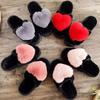 Mink King Heart Fluffy Warm Office Slippers