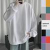 2025 Men's Trendy Solid Color Round Neck Sweatshirt, Loose, Hoodless Pullover, Thin Style for Spring and Autumn, Large Sizes Available
