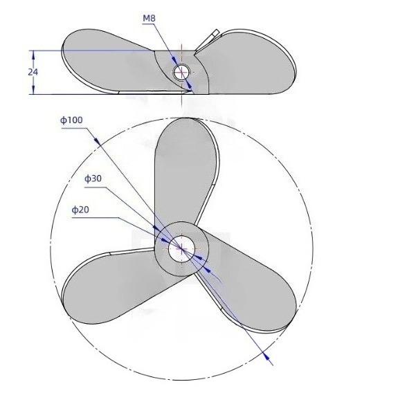 1PC stainless steel mixer blade type three-blade Stirrer dispersion paddle Dosing device equipment mixer impeller parts