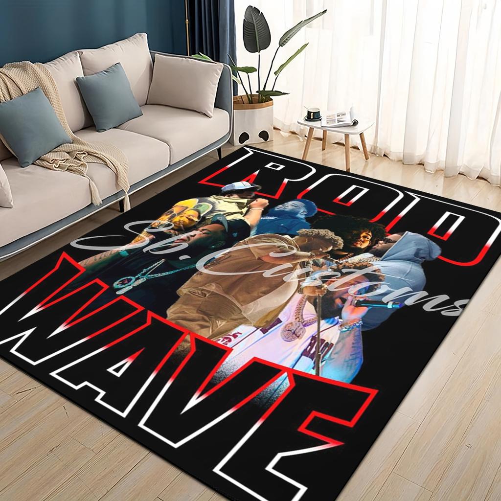 HOT Rod Wave 3D Print Rapper Star Rug Carpet for Living Room Bedroom Home Decor,kids Play Non-slip for Sofa Doormat