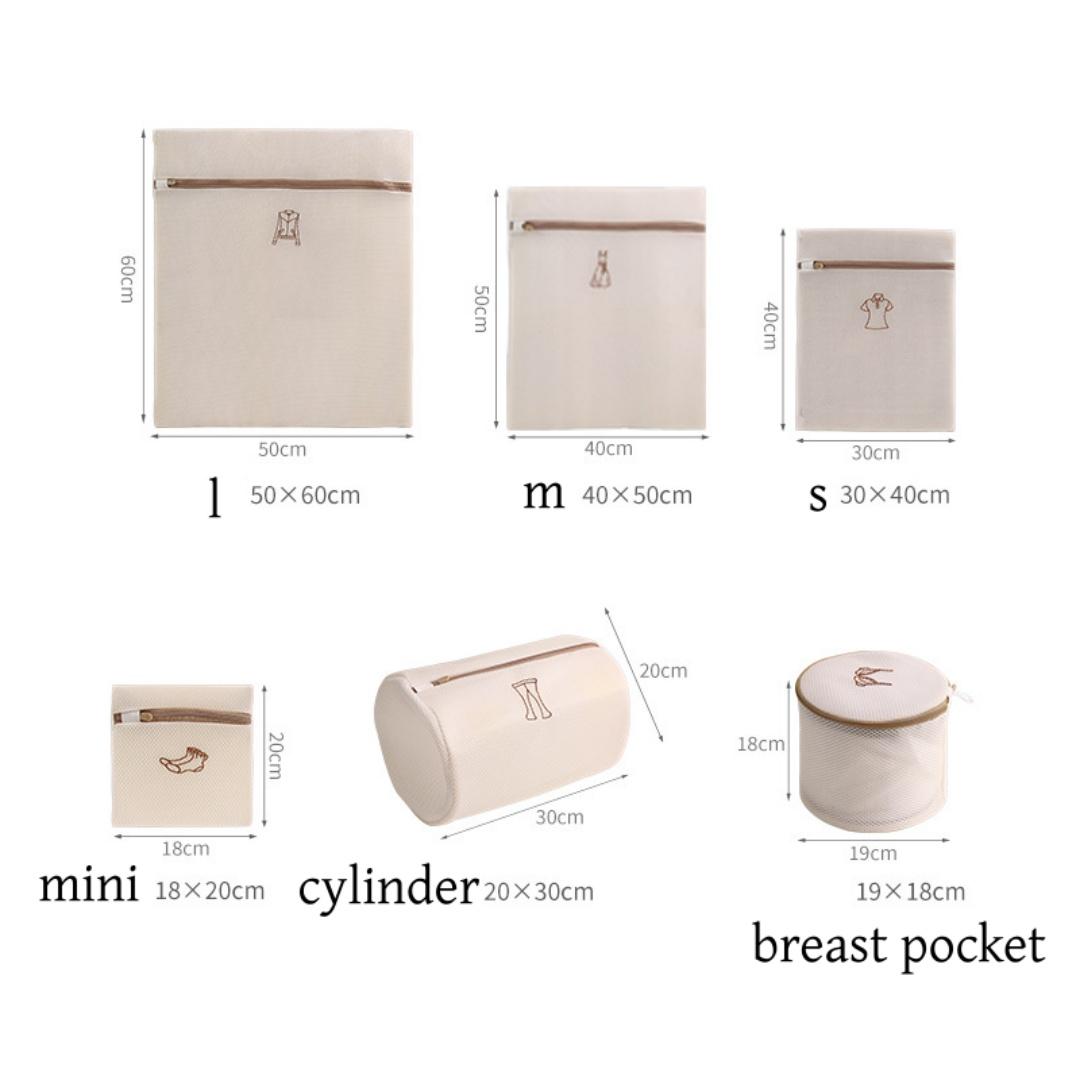 1PC Laundry Bag Fine Mesh Embroidery Print Laundry Pouch Household Clothes Cleaning Washing Bags for Washing Machines mini