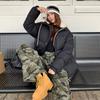 2025. gada korejiešu versija ar noņemamām piedurknēm, imitēta divdaļīga dūnu kokvilnas jaka sieviešu ziemas jauna brīva un daudzpusīga zirga klips divas jakas