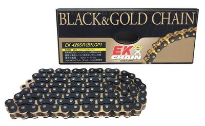 EK Reinforced Chain 420SR Black Gold 110L Non-Seal & [Clip Joint]