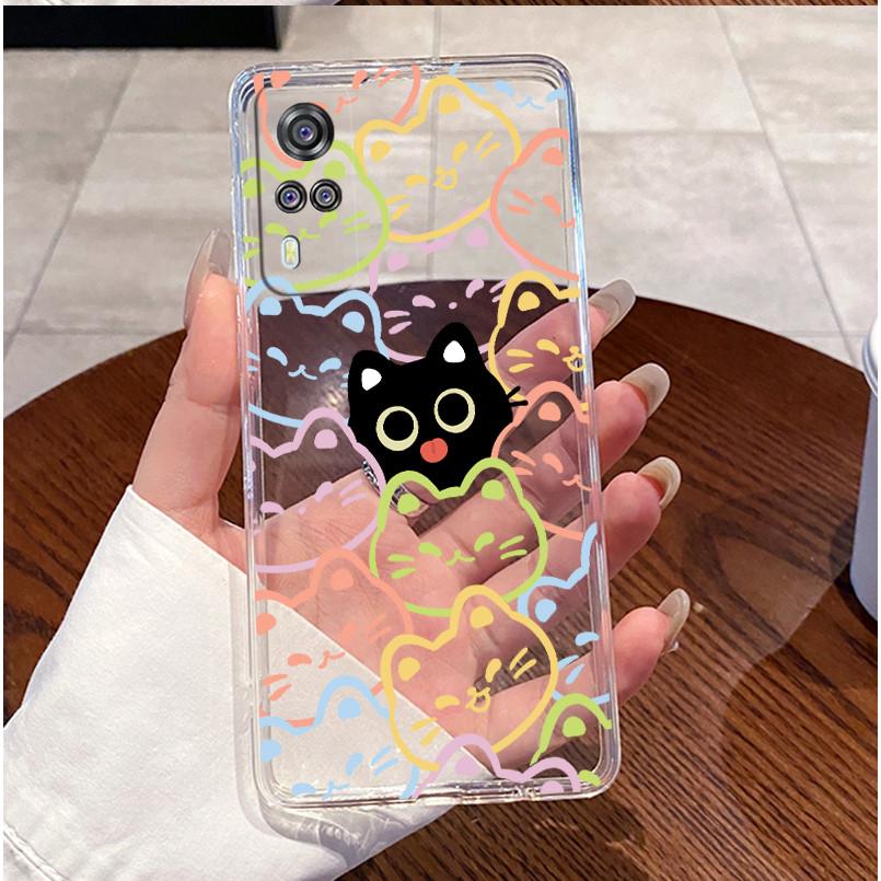 For Vivo Y31 2021 Y51 2020 Y53S Case V2036 V2030 Love Heart Rabbit Slim Clear Soft Silicone Back Cover For Vivo Y 31 Y 51 Casing