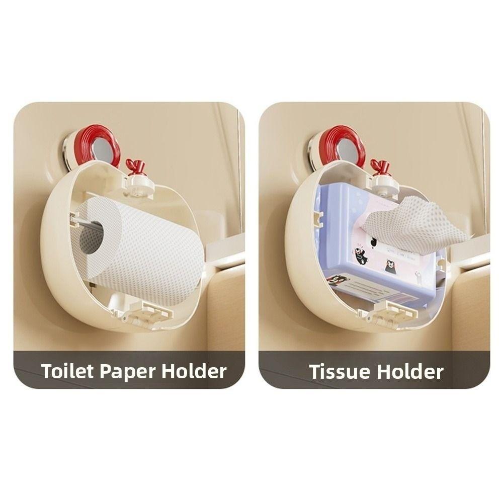 Waterproof Wall Mounted Tissue Holder Cartoon Roll Paper Storage Box Household