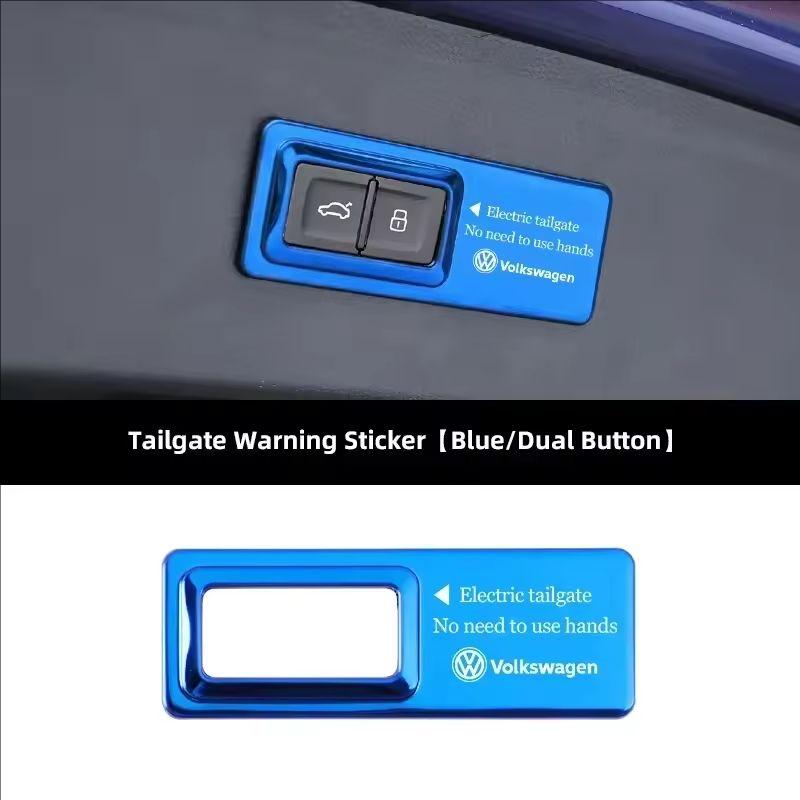 Car Trunk Switch Warning Sticker Tailgate Lifting Cover Decal For VW GTI Polo Golf Passat Jetta Tiguan Arteon CC Taigo Hub Cap