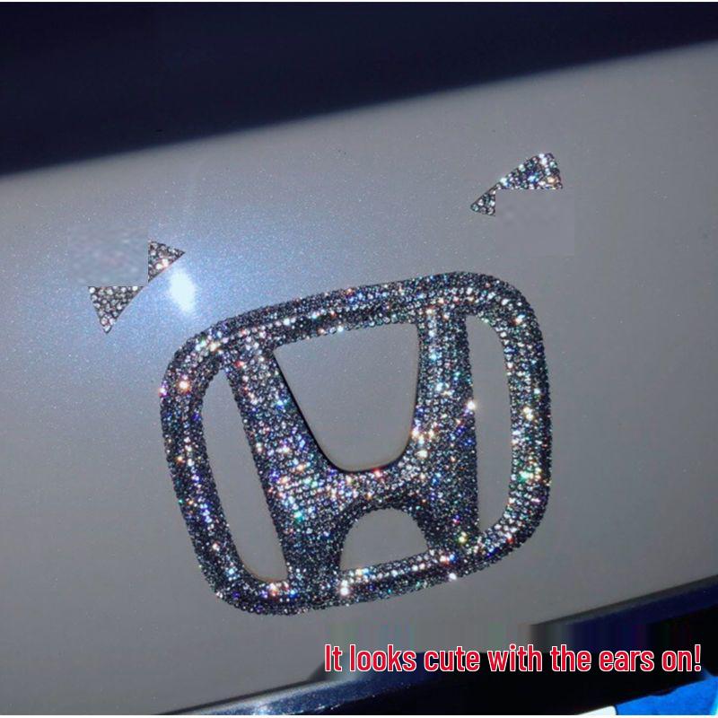 Honda Car Logo Crystal Rhinestone Sticker for Civic, Accord, Fit, XRV, Vezel, CRV, Jade.