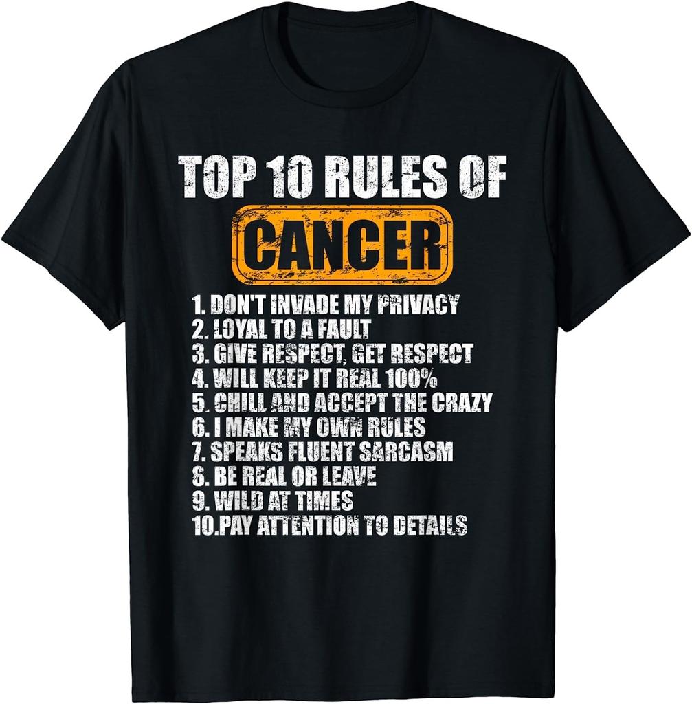 NEW LIMITED! Zodiac Sign June July Top 10 Rules of Cancer Tee - MADE IN USA