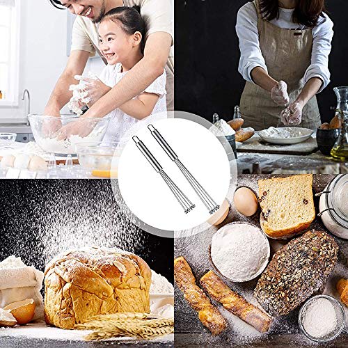 Ntcpefy 2-Piece Stainless Steel Ball and Wire Egg Whisk Set for Kitchen Cooking, Stirring, Whisking, and Beating