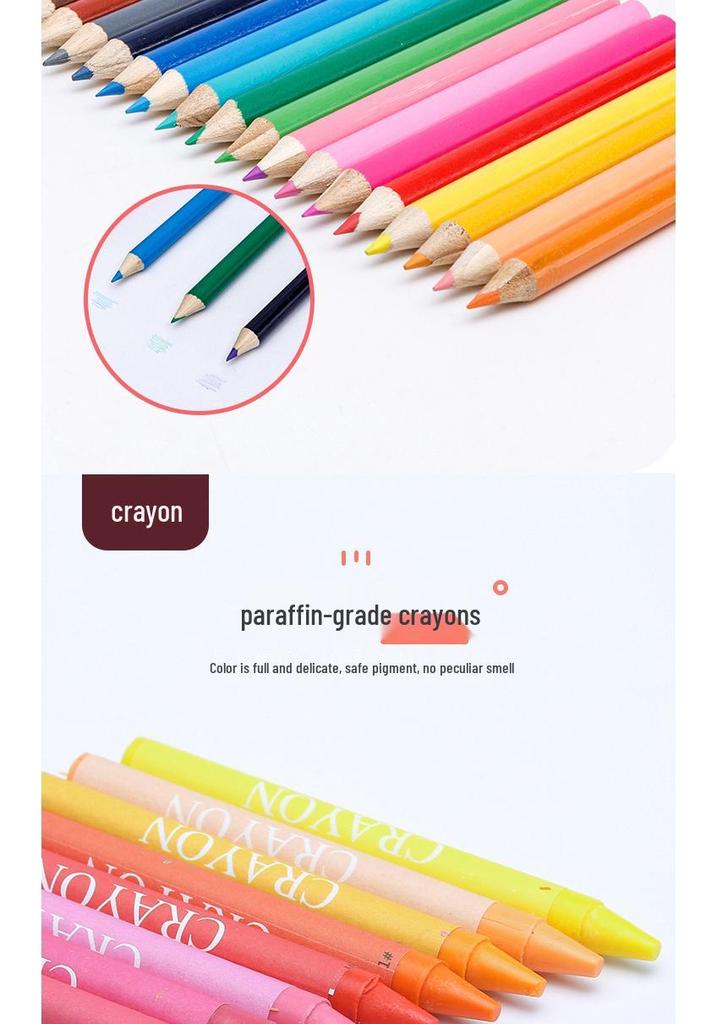 208-Piece Children's Art Set: Watercolor Pens, Oil Pastels, Paintbrushes, Colored Pencils