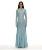 Partimento Woman Sheer Lace Jersey Hoodie Dress_Sky