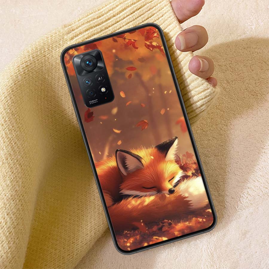 Red Fox Vulpes Phone Case For Redmi Note 13 14 15 Pro Plus 12 13C 12C 15C 9 10 10C 9T 9C 9A TPU Soft Cover Clear Cell Cases Shoc