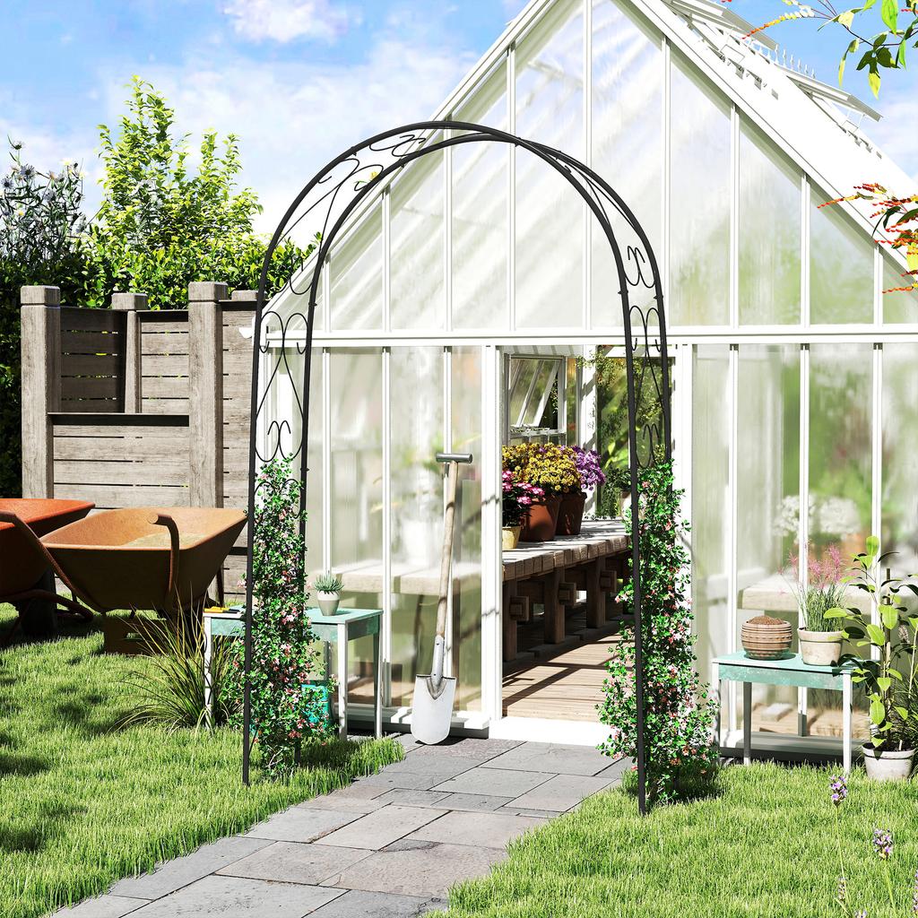 Garden Arch, Vintage Design, 125 X 37 X 230 Cm, Black
