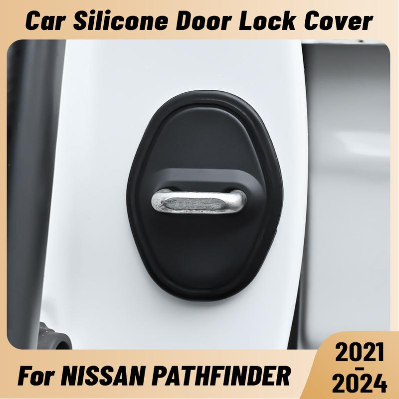 For NISSAN PATHFINDER -2024 Car Door Shock Absorber Door Lock Protector Silicone Auto Door Lock Latches Cover Accessories