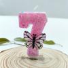 Pink Butterfly Princess Birthday Number Candles - Individually Packed and Creative Party Decorations