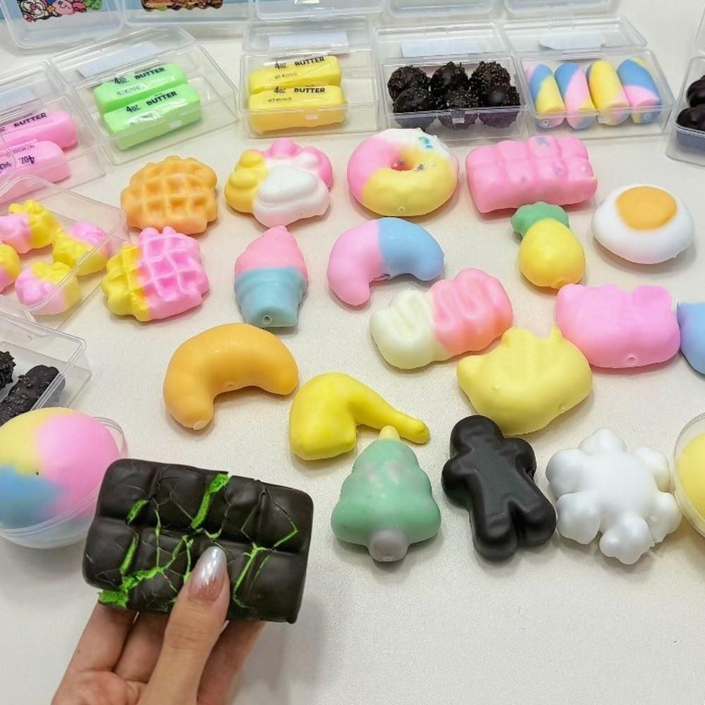 Handmade Crispy Chocolate Squishy Toy Portable Crispy Chocolate Pinching Toy Gifts for Kids